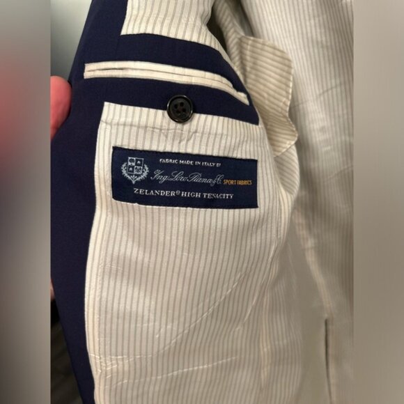 Club Monaco Loro Piana Zelander Fabric Blue Blazer Jacket - Picture 5 of 7